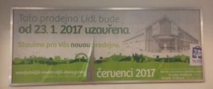 Prodejna LIDL - Víta Nejedlého Hradec Králové se zavírá z důvodu přestavby