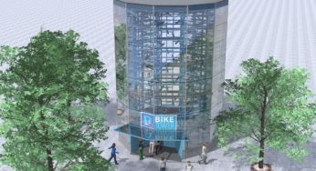 Před OC Futurum roste nová „kolárna“ BIKETOWER BT 2.0